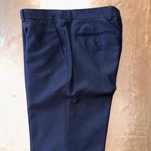 Topman Navy Textured Dress Pant